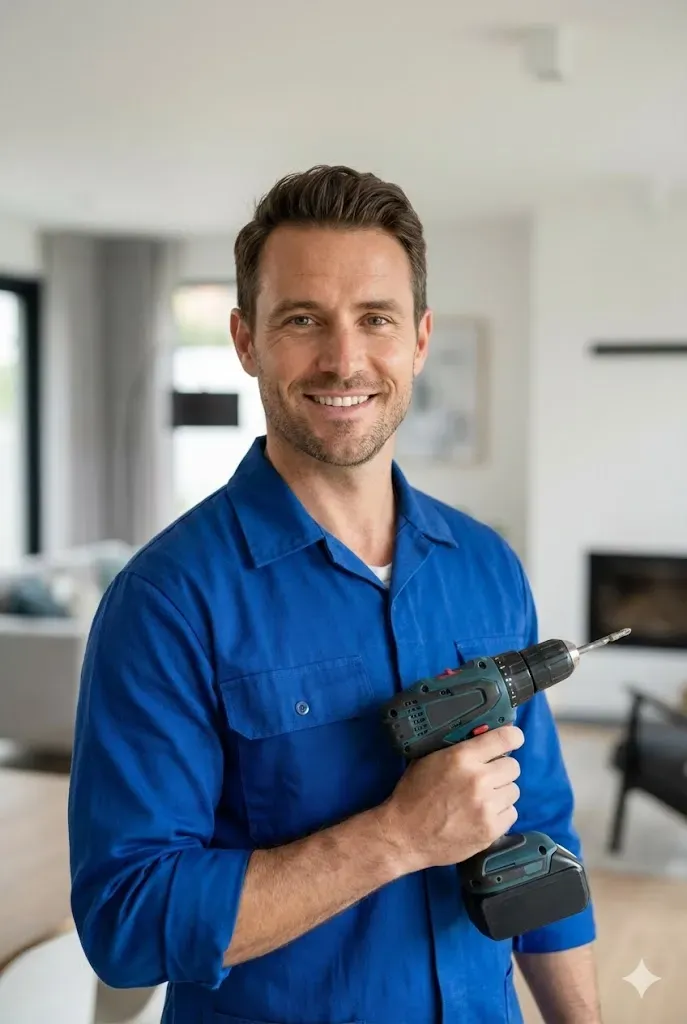 Ryan Parker holding a drill